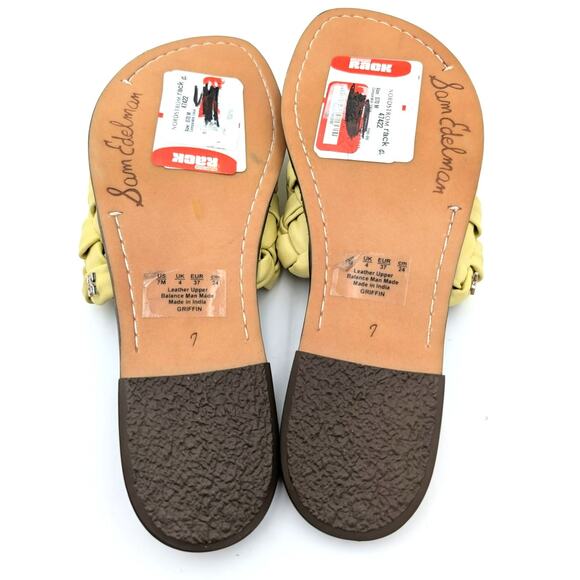 Sam Edelman Griffin Women's Flat Sandal Open Toe Modern Yellow Size US7M EU37 - Picture 8 of 9